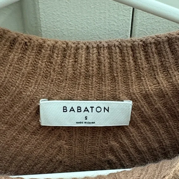 Aritzia Women's Ribbed Crewneck Sweater - taupe - Picture 2 of 4